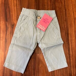 RuffleButts Antique Blue Straight Chino Pants 3-6m